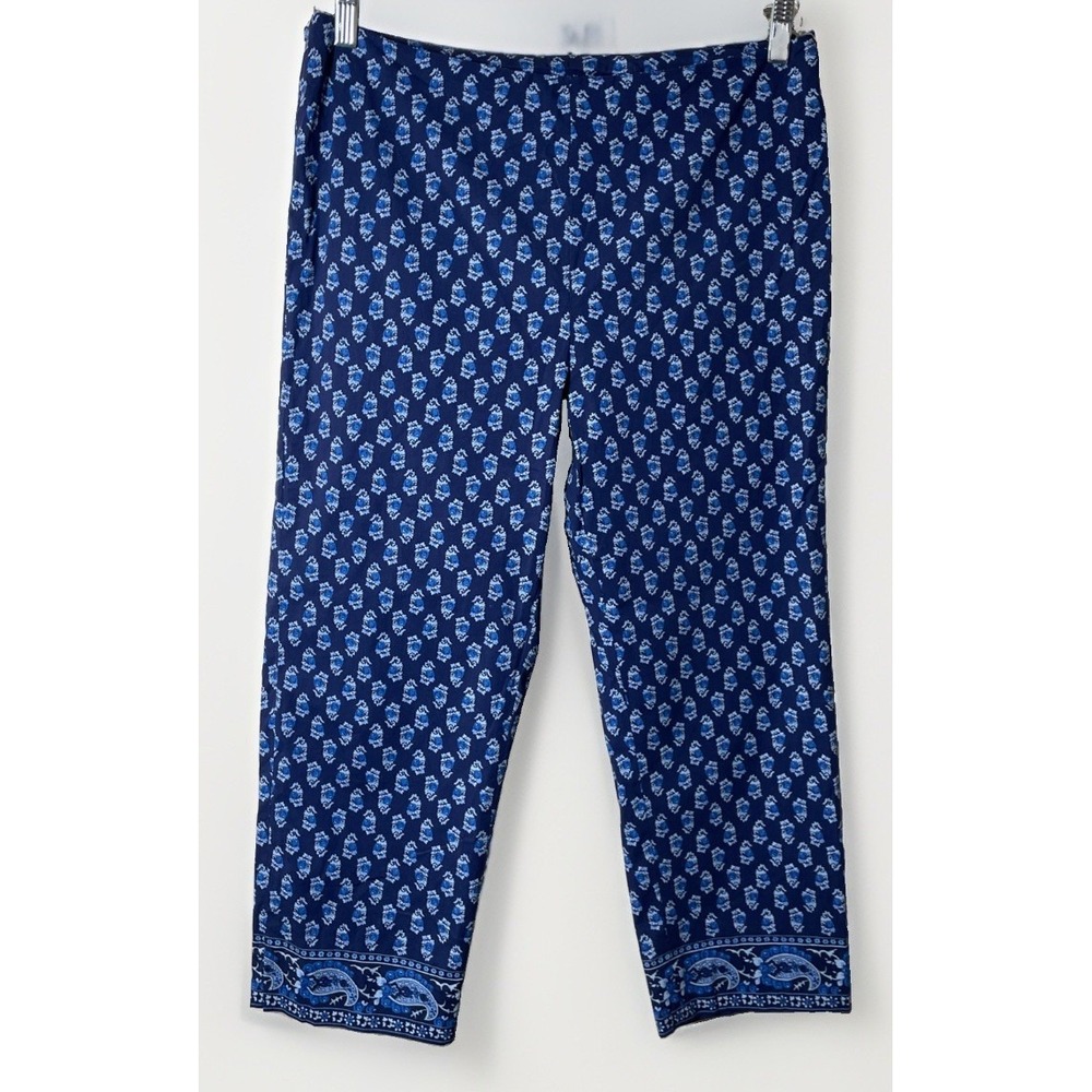 Lauren Ralph Lauren Paisley Floral Capri Pants Side Zip Stretch Women's Size 10